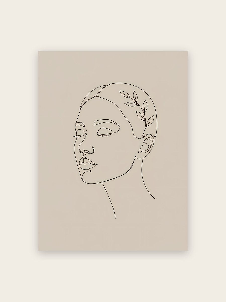 Line Art Gesicht Poster