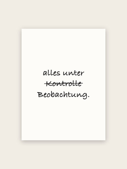 Alles unter Kontrolle Poster ironisch