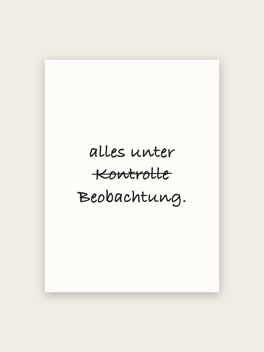 Alles unter Kontrolle Poster ironisch