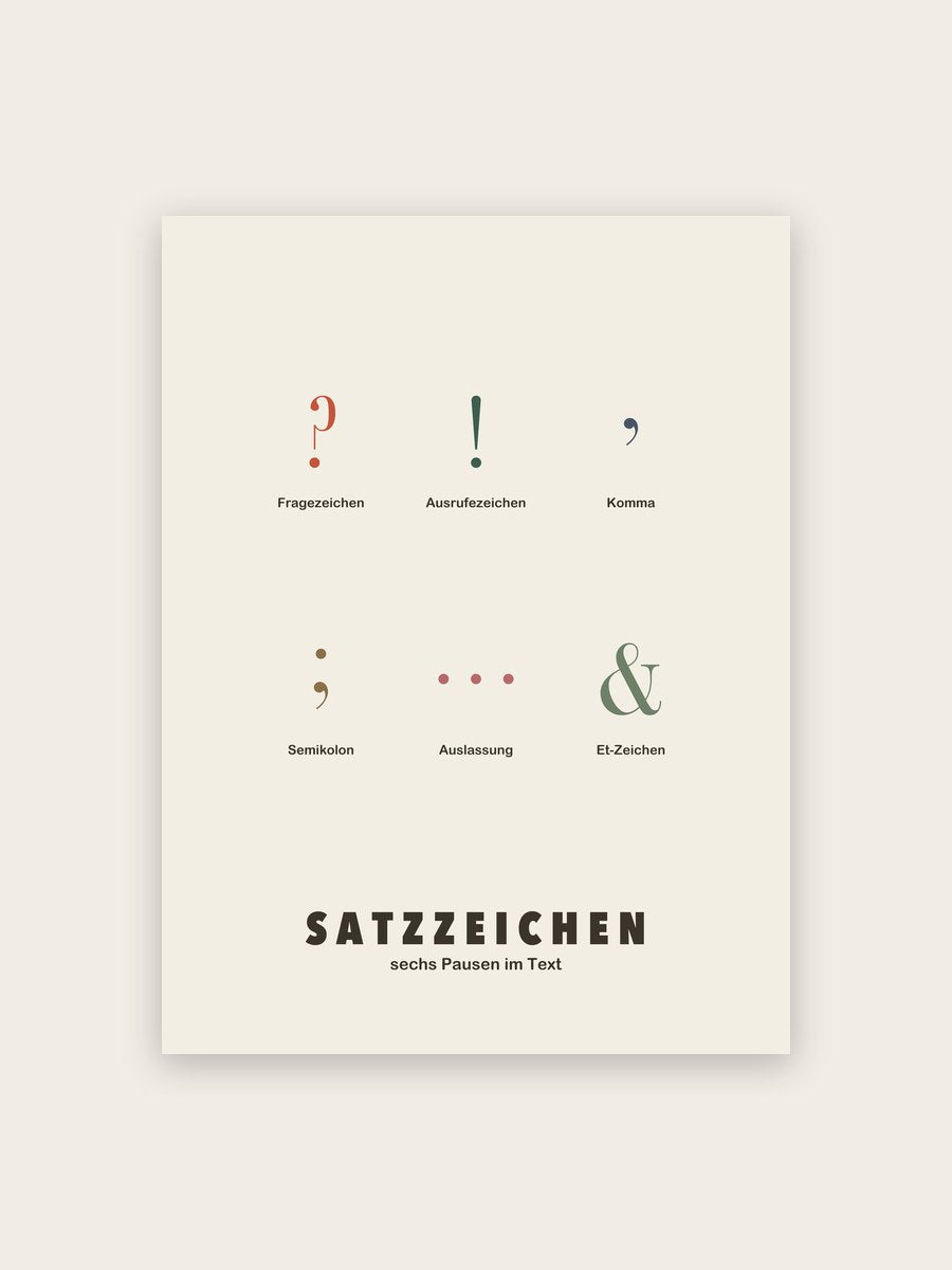Satzzeichen Poster Typografie