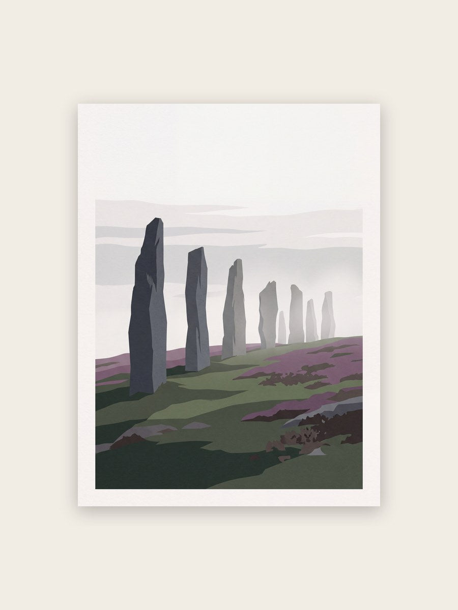 Steinkreis im Nebel Poster – poster design