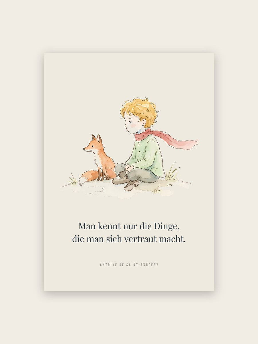 Poster Kinderzimmer Junge und Fuchs
