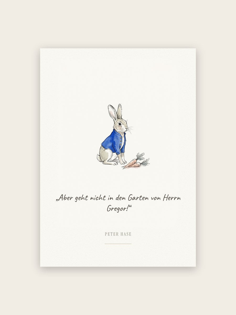 Peter Hase – Kinderbild mit Zitat