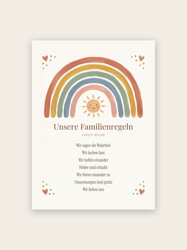 Hausregeln Boho Regenbogen
