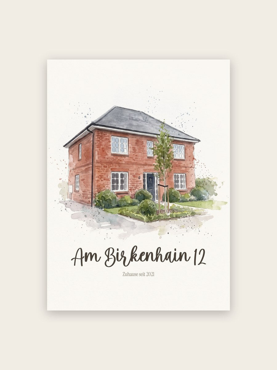 Haus-Portrait vom Foto – Aquarell – weiteres Beispiel