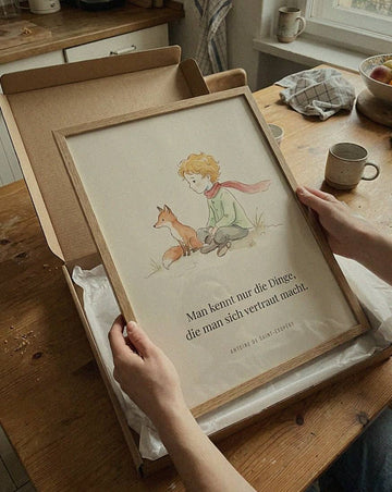 Beispielfoto: Poster Kinderzimmer Junge und Fuchs