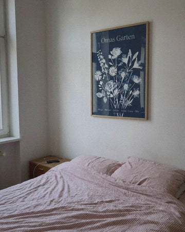 Beispielfoto: Geburtsblumen Familienstrauß Blaupause (Variante 12) – Omas Garten mit Namen