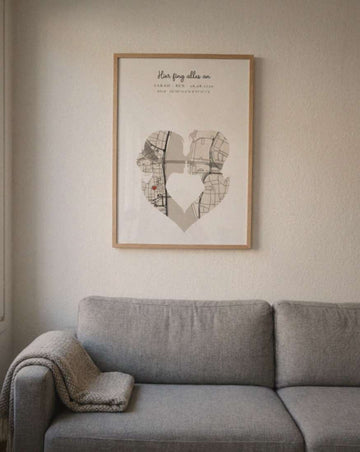 Beispielfoto: Karten-Poster „Paar-Silhouette“