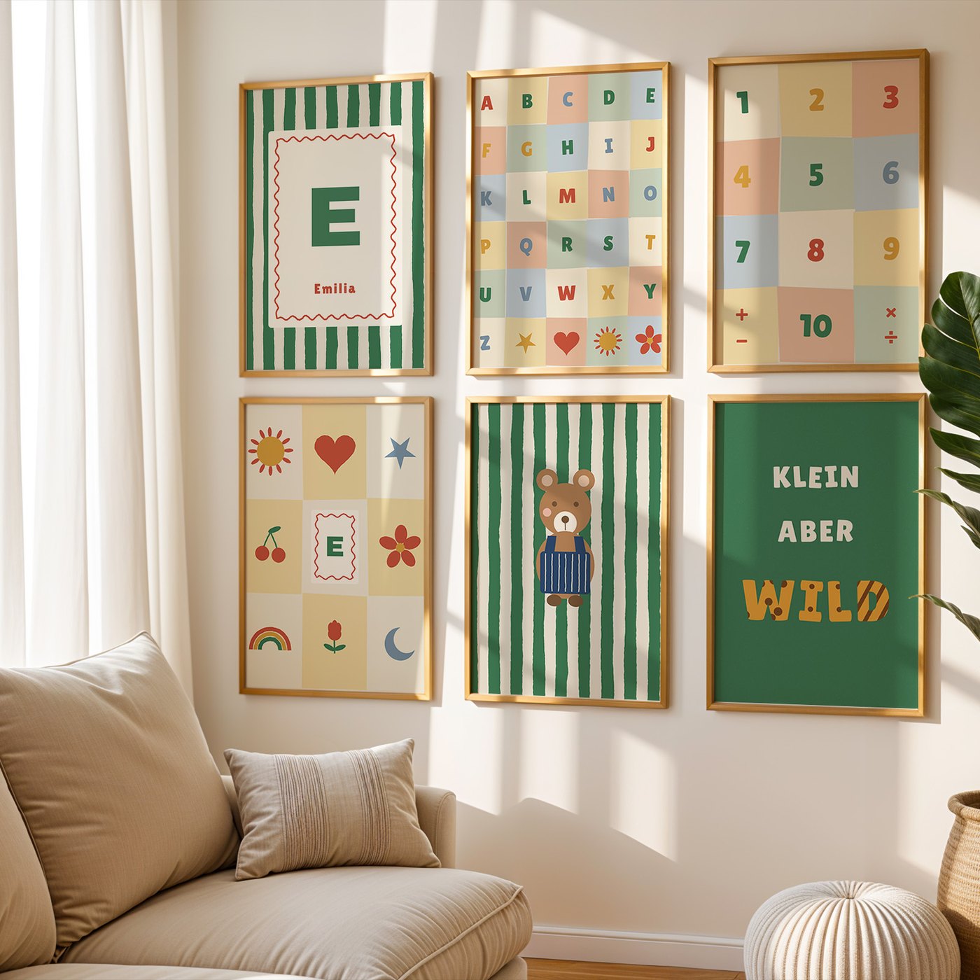 Namensposter 6er-Set „ABC & Bär“