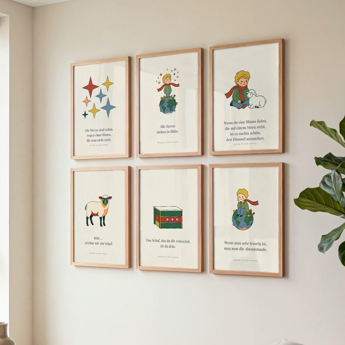 Kleiner Prinz 6er-Set – Sterne & Schaf – inspiriert von Der kleine Prinz Ansicht 2
