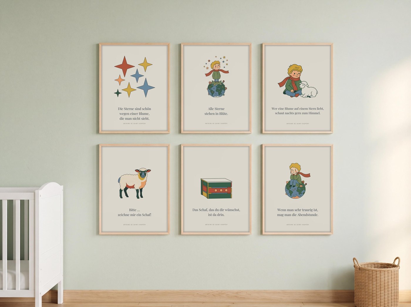 Kleiner Prinz 6er-Set – Sterne & Schaf – inspiriert von Der kleine Prinz Ansicht 3
