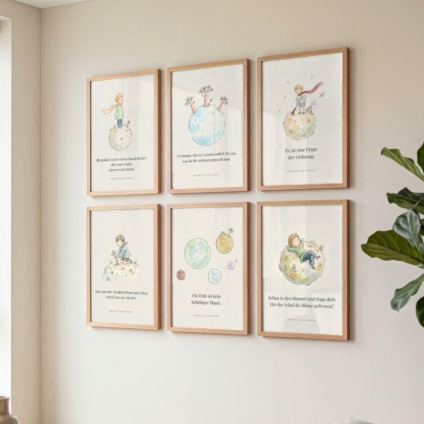 Kleiner Prinz 6er-Set – Kleiner Planet – inspiriert von Der kleine Prinz Ansicht 3
