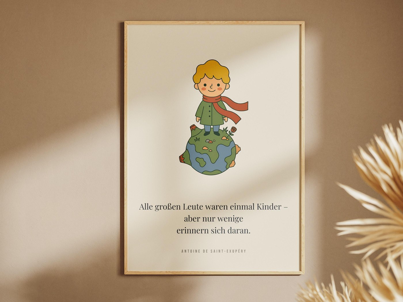 Poster Kinderzimmer Kleiner Junge auf dem Planeten Ansicht 2