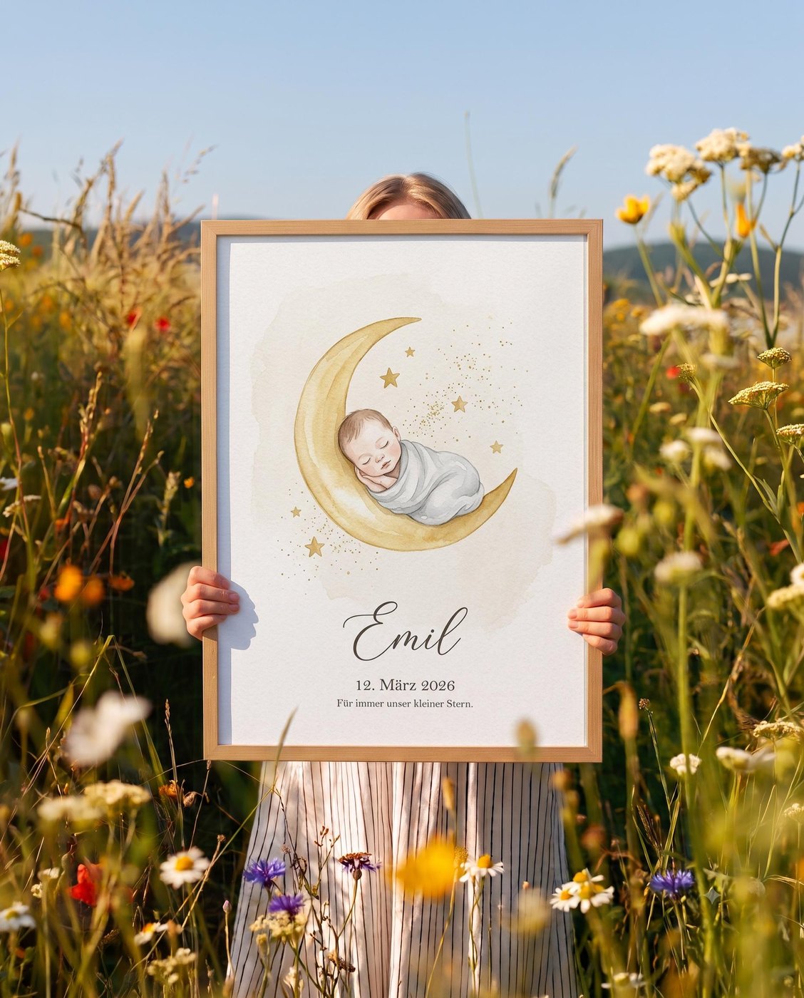 Sternenkind – Mond-Baby Aquarell Ansicht 2