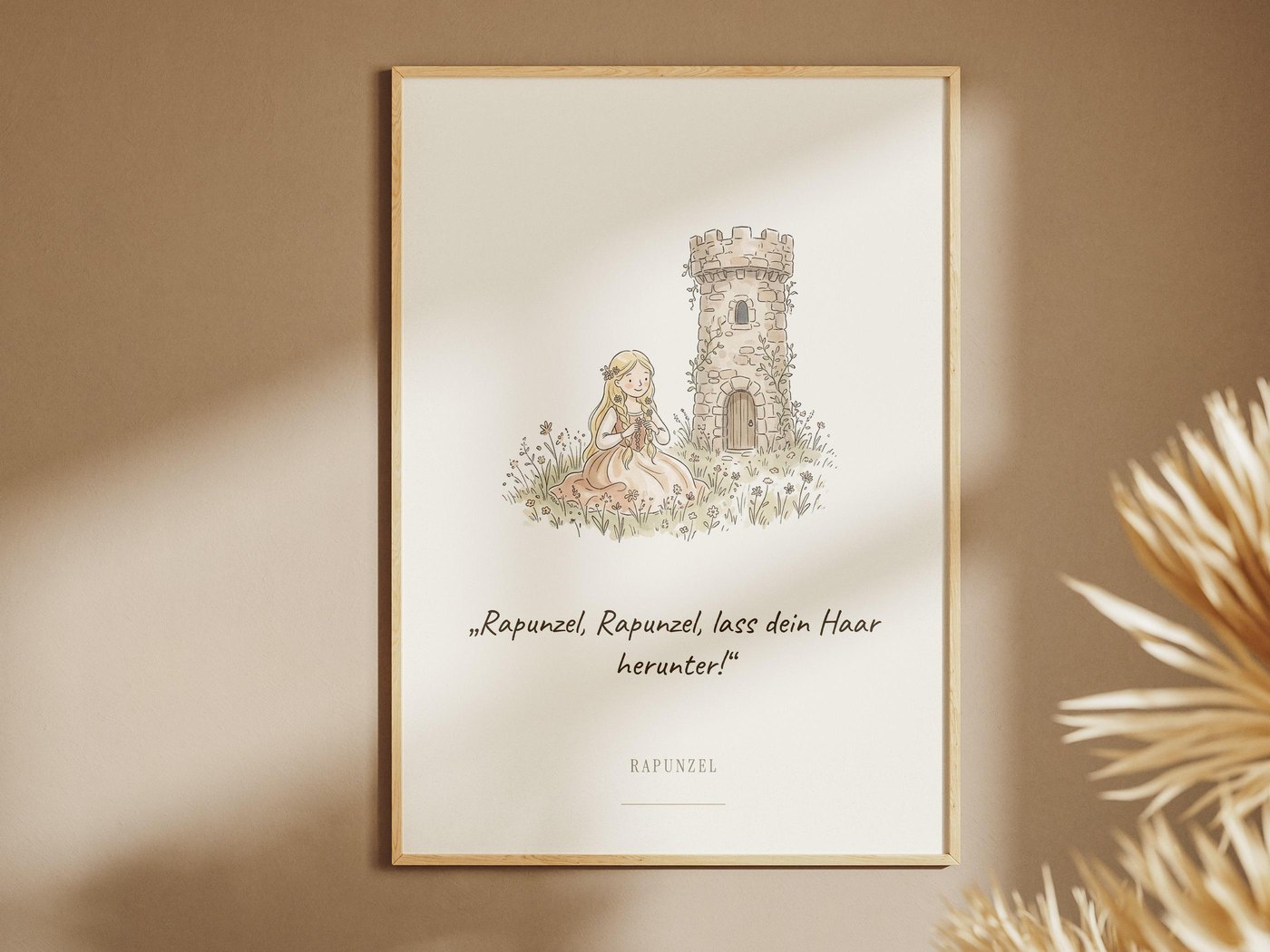 Rapunzel – Märchenbild mit Zitat Ansicht 2