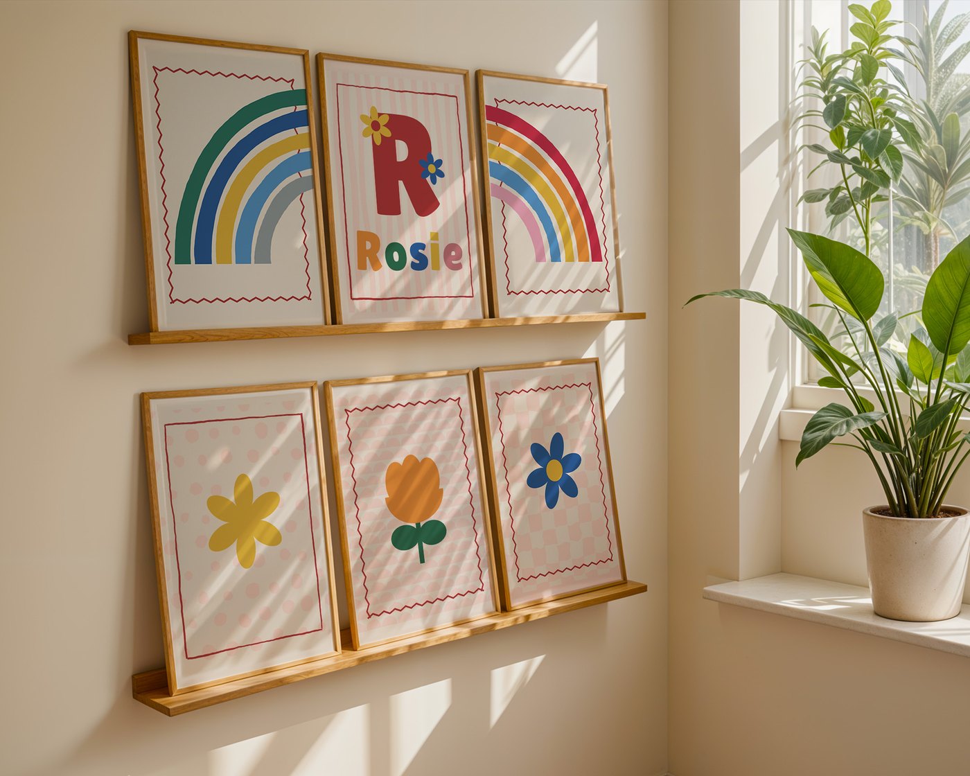 Namensposter 6er-Set „Bunt & Streifen“ Ansicht 2