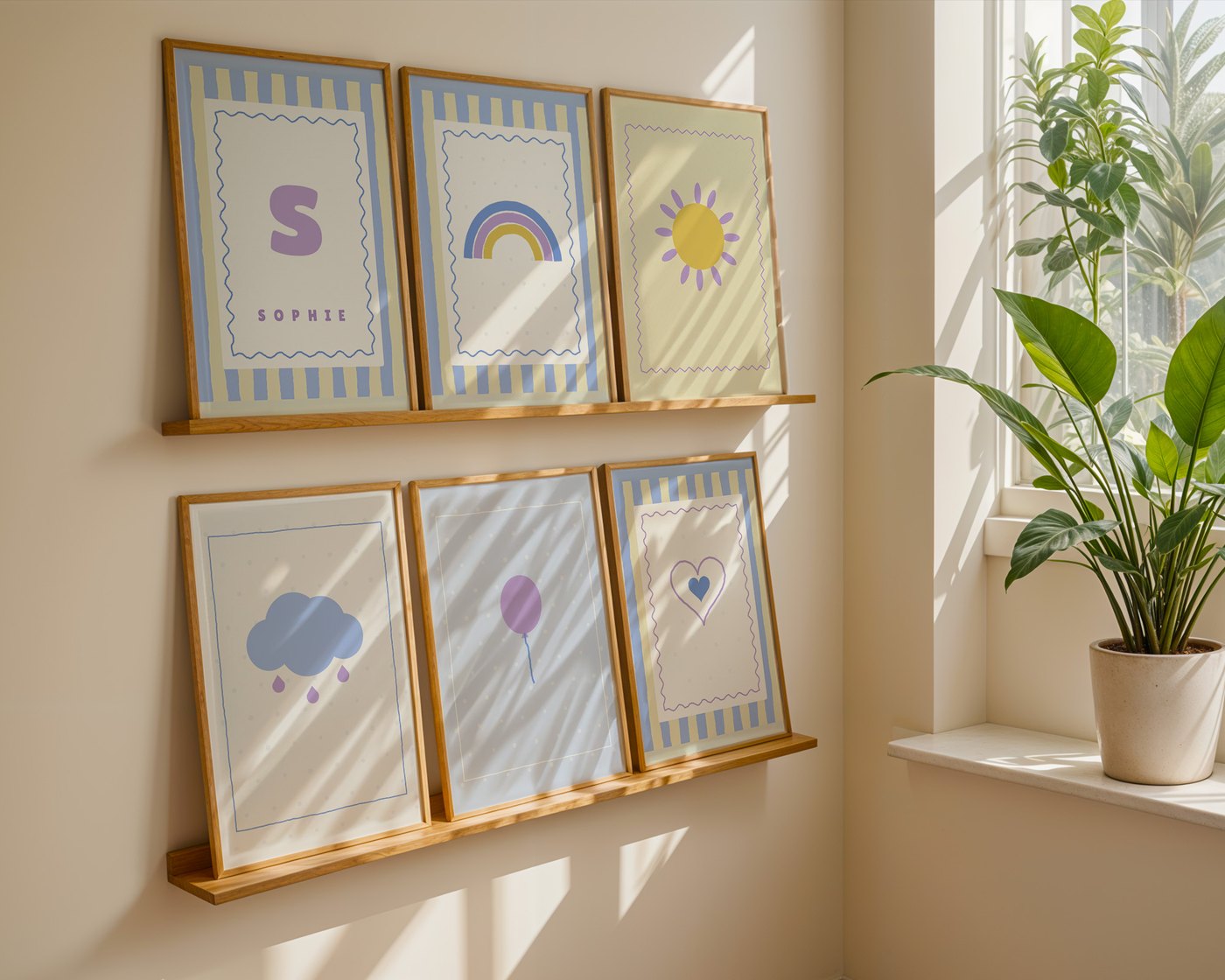 Namensposter 6er-Set „Pastell & Welle“ Ansicht 2