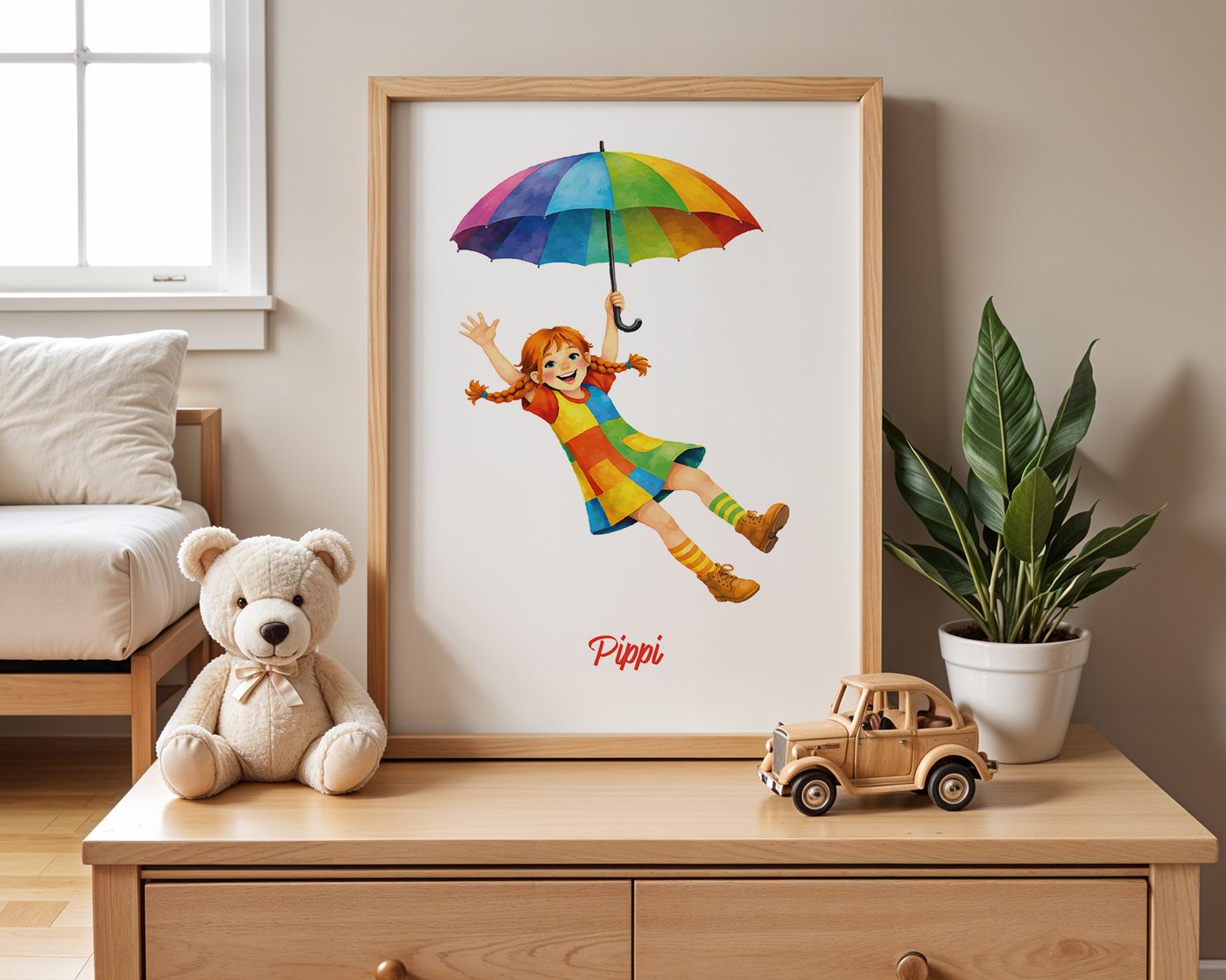 Pippi mit Regenschirm Ansicht 3
