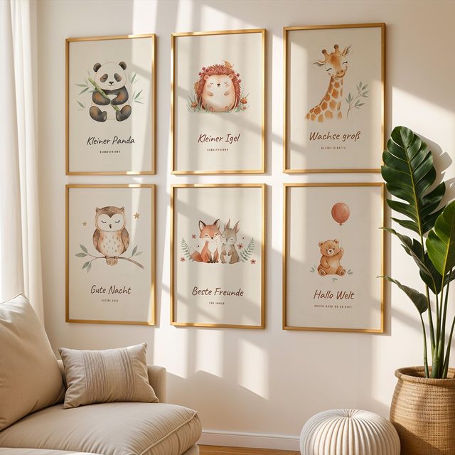 Safari Tiere 6er-Set im Kinderzimmer