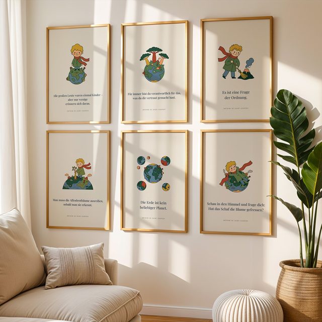Kleiner Prinz 6er-Set – Kleiner Planet im Kinderzimmer