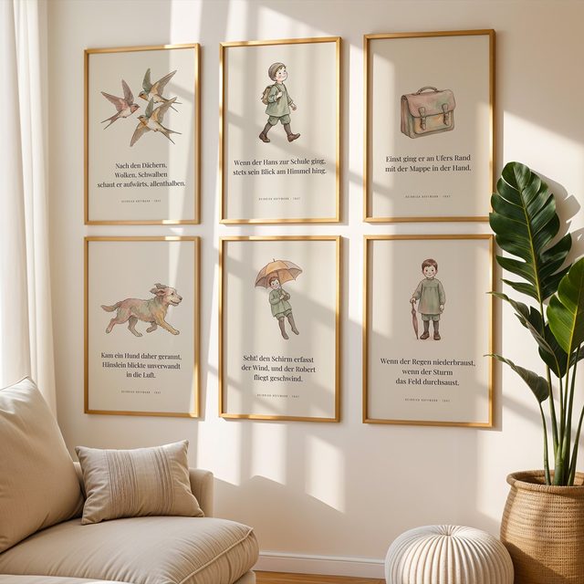 Struwwelpeter 6er-Set – Hans und Robert im Kinderzimmer