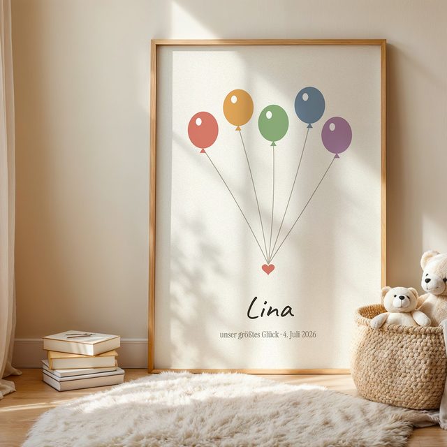 Regenbogenbaby – Ballons im Kinderzimmer
