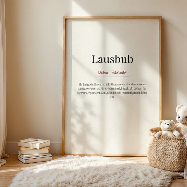 Lausbub (Definition) im Kinderzimmer