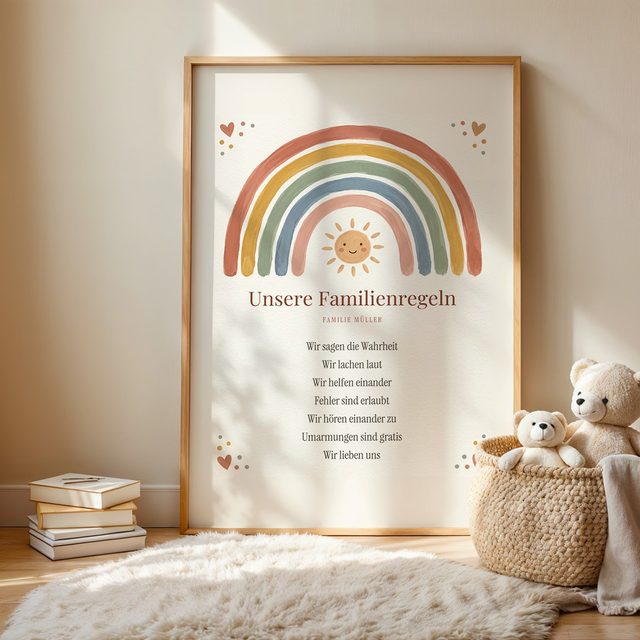 House rules Boho Regenbogen in the kids' room