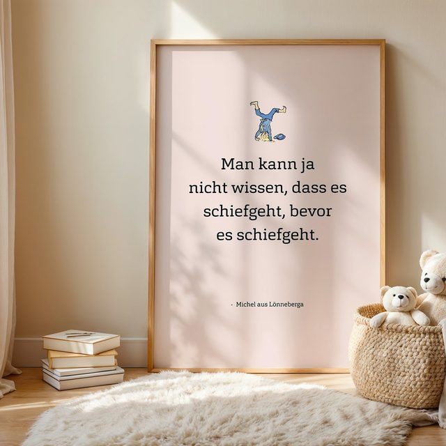 Michel aus Lönneberga (Zitat) im Kinderzimmer