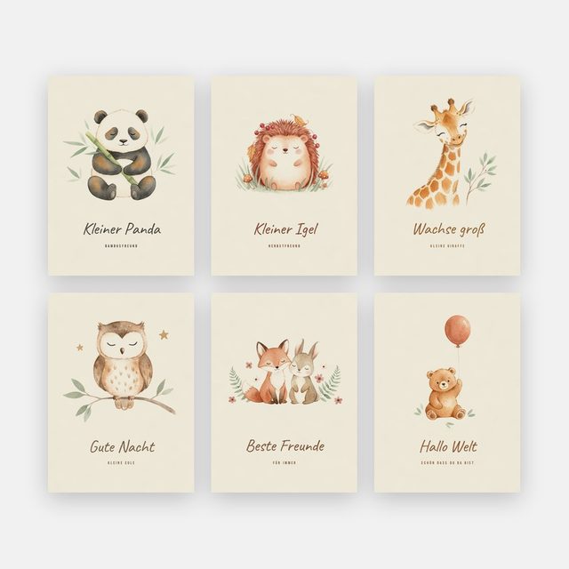 Safari Tiere 6er-Set – Motiv
