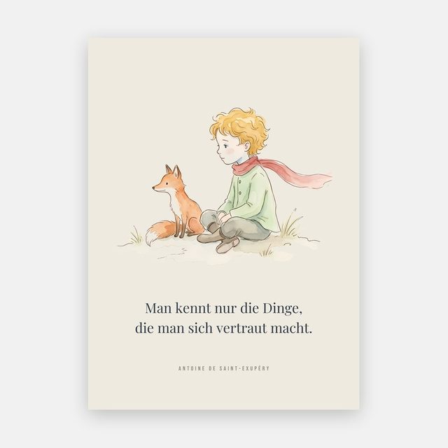 Poster Kinderzimmer Junge und Fuchs – Motiv
