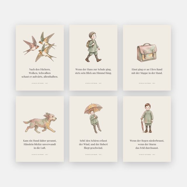 „Struwwelpeter“ set of 6 – Hans and Robert – design