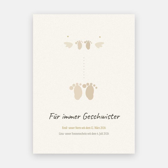 Siblings – "Geflügelte Füßchen" (Winged little feet) – design