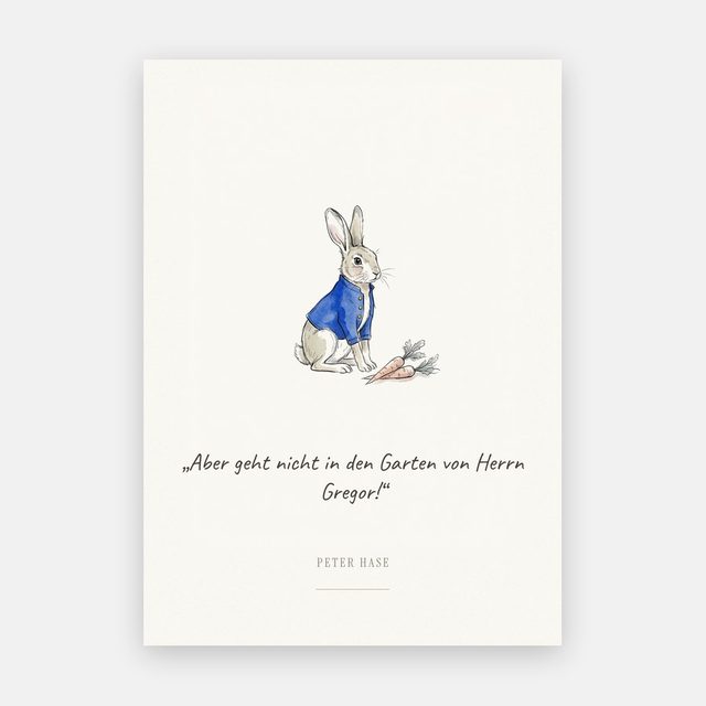 Peter Hase – Kinderbild mit Zitat – Motiv