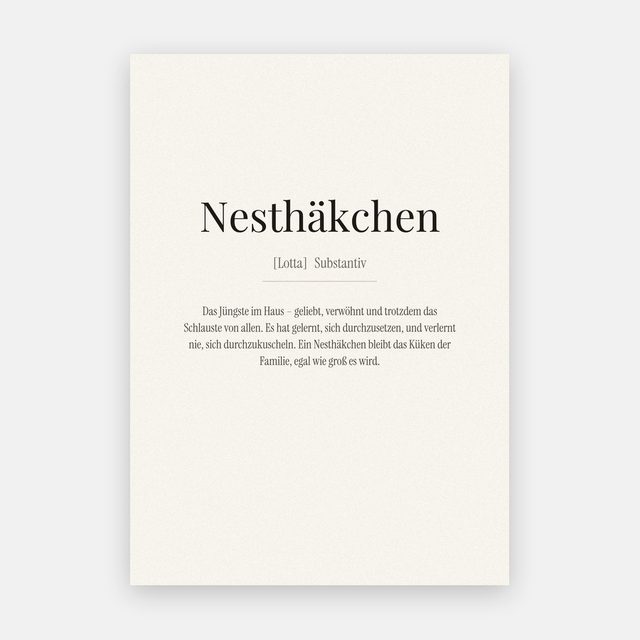 Nesthäkchen (Definition) – Motiv