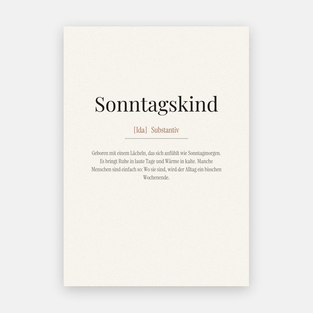 Sonntagskind (Definition) – Motiv
