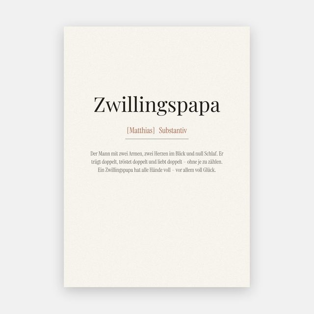 Zwillingspapa (Definition) – Motiv