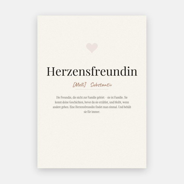 Herzensfreundin (Definition) – Motiv
