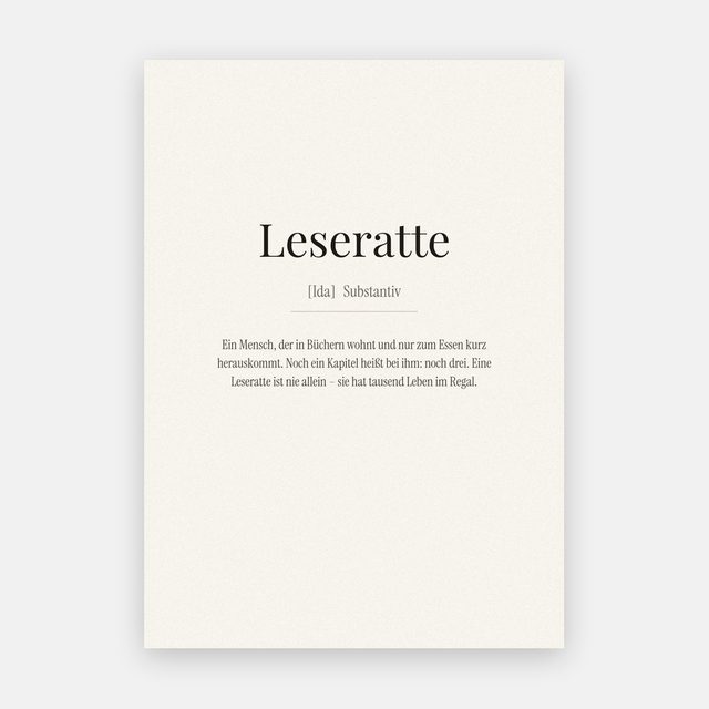 Leseratte (Definition) – Motiv
