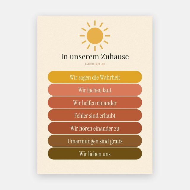 Hausregeln Sonnenschein – Motiv