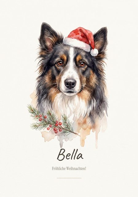 Haustier-Weihnachtsporträt vom Foto – Motiv