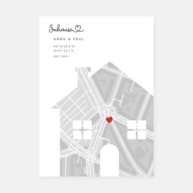 Map poster "Zuhause" – design
